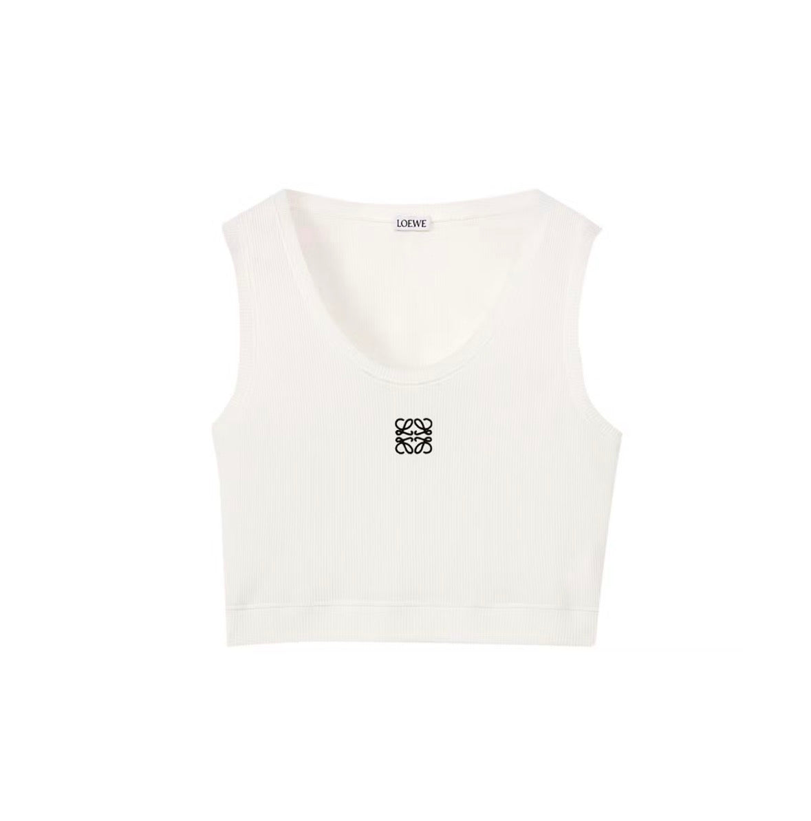 LOEWE CROPPED COTTON ANAGRAM TANK TOP