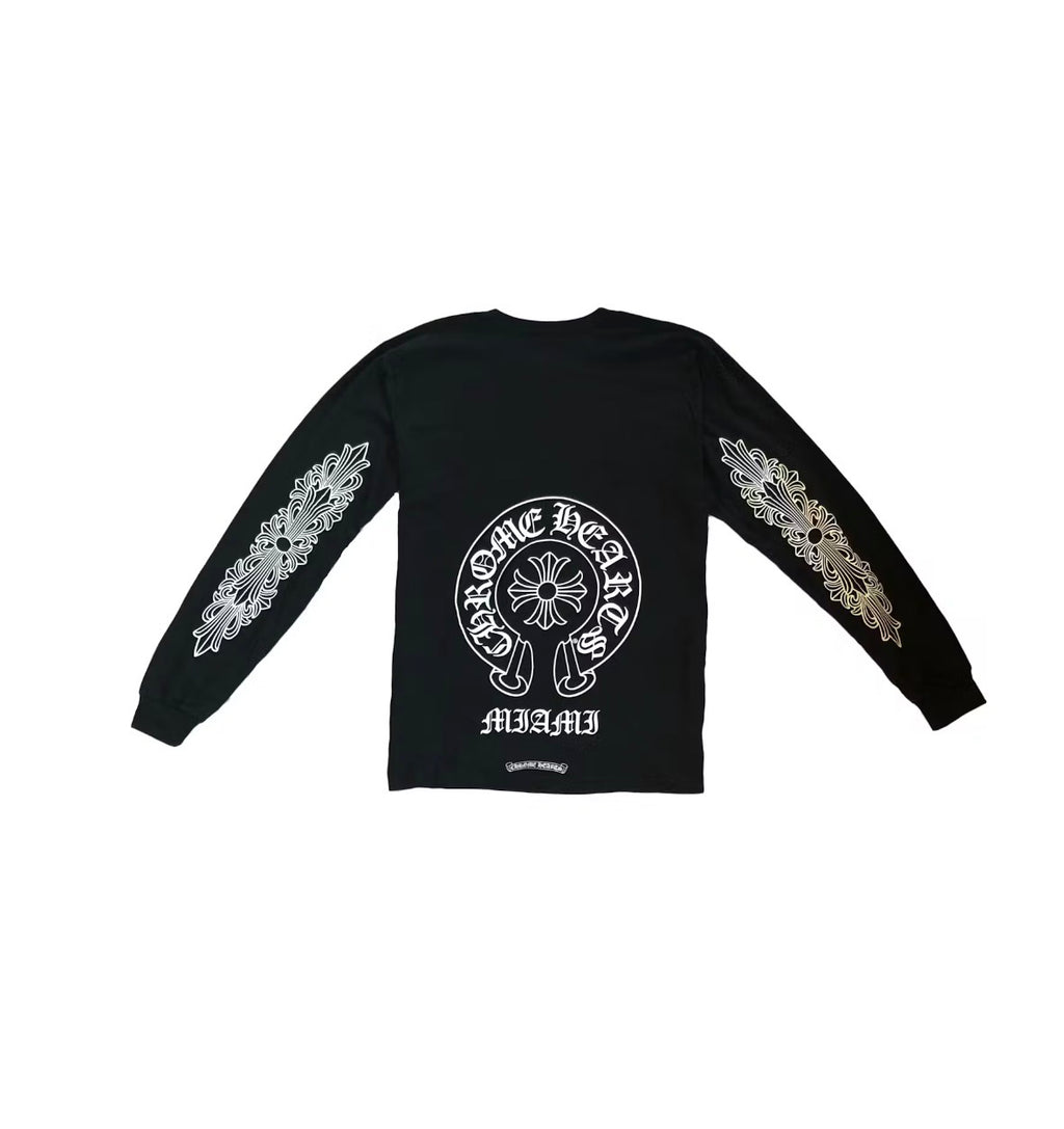 CHROME HEARTS MIAMI EXCLUSIVE LONG SLEEVE T SHIRT BLACK