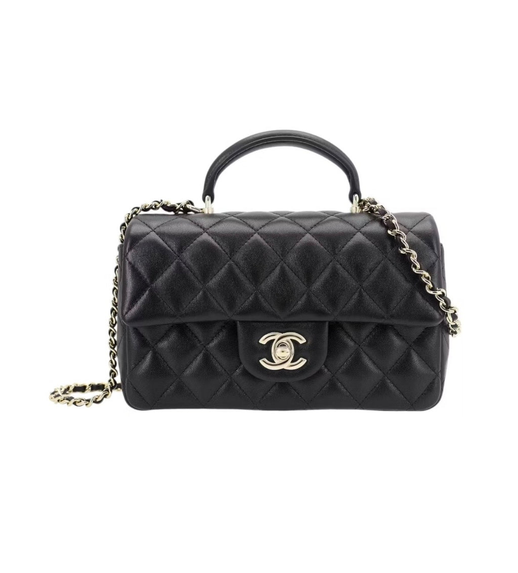 CHANEL MINI CLASSIC FLAP BAG WITH HANDLE