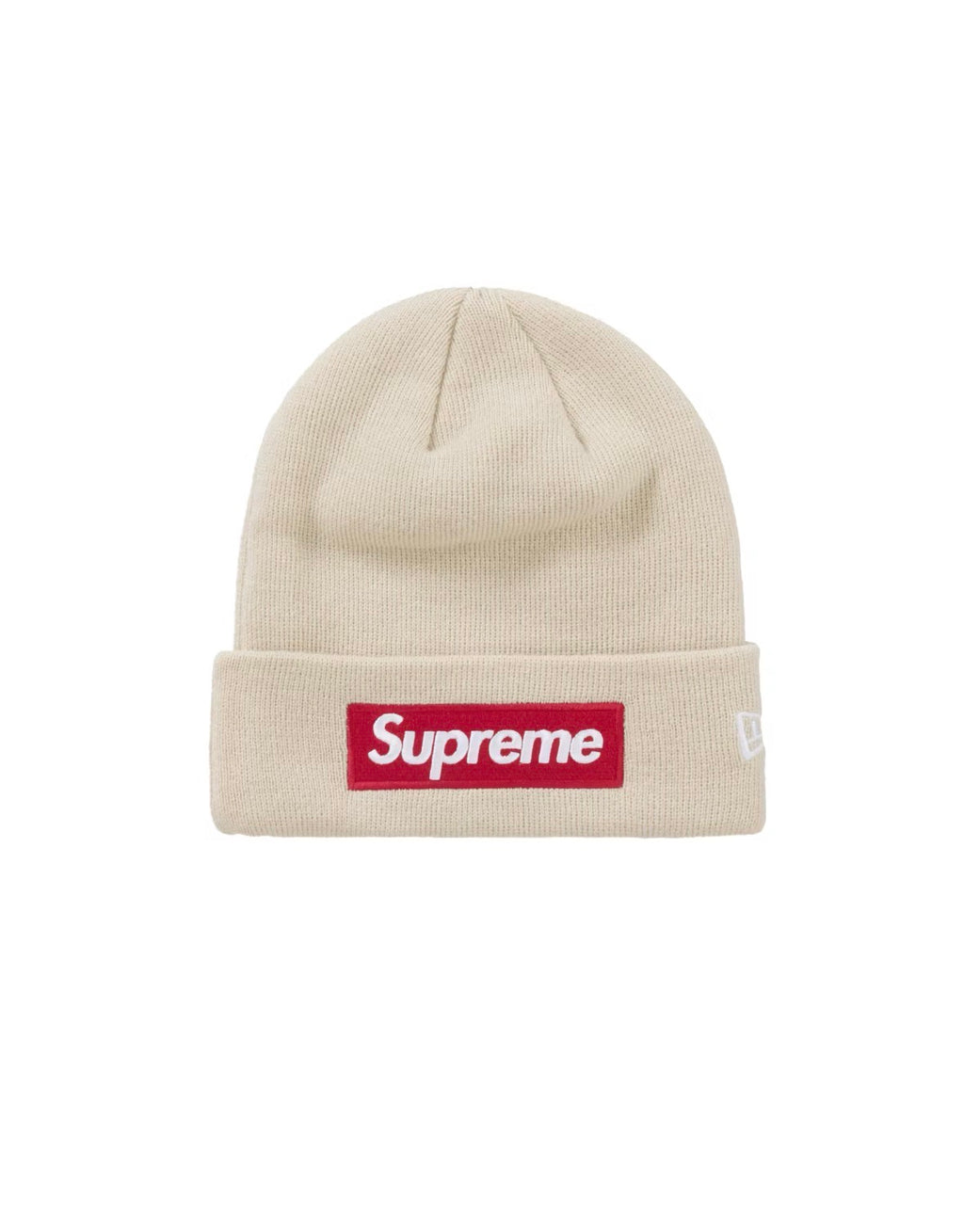 SUPREME NEW ERA BOX LOGO BEANIE STONE