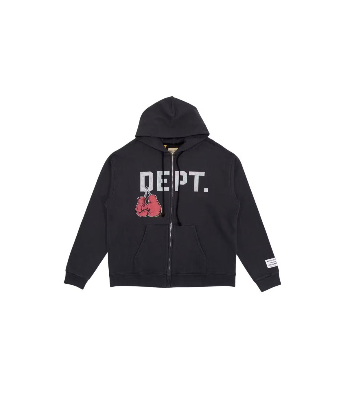 GALLERY DEPT BOXING MERCH ZIP HOODIE VINTAGE BLACK