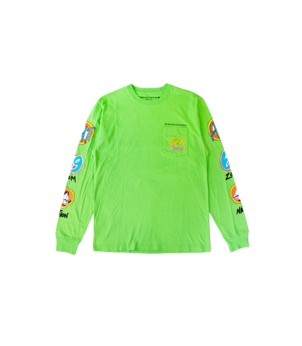 CHROME HEARTS MATTY BOY SEX RECORDS LONG SLEEVE T SHIRT CITRUS