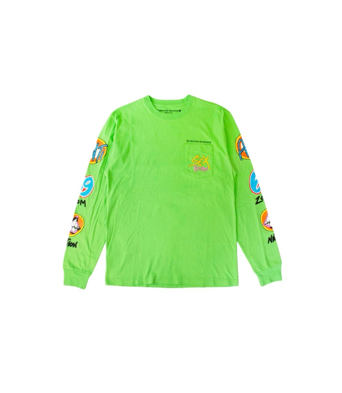 CHROME HEARTS MATTY BOY SEX RECORDS LONG SLEEVE T SHIRT CITRUS