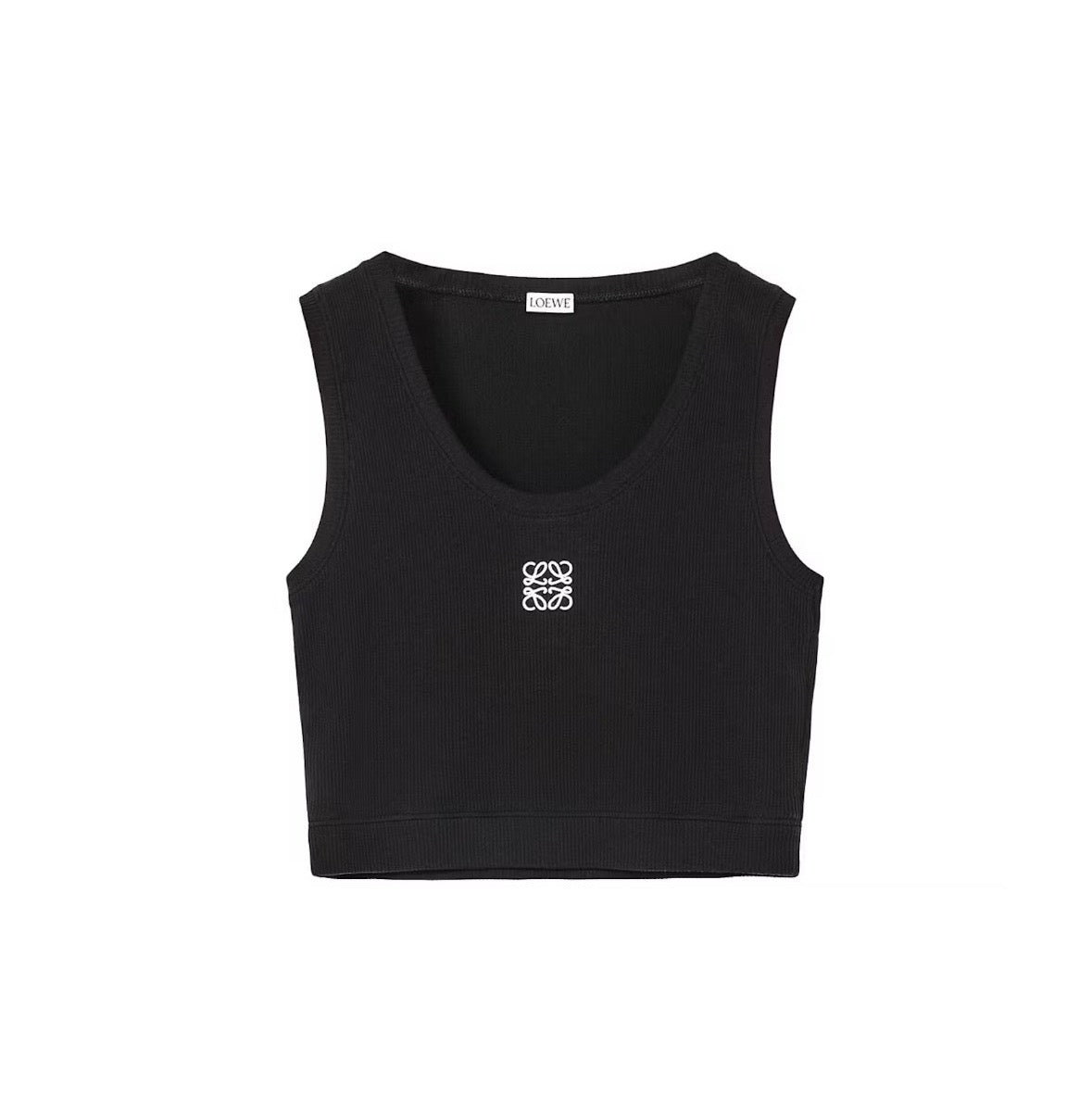 LOEWE CROPPED COTTON ANAGRAM TANK TOP